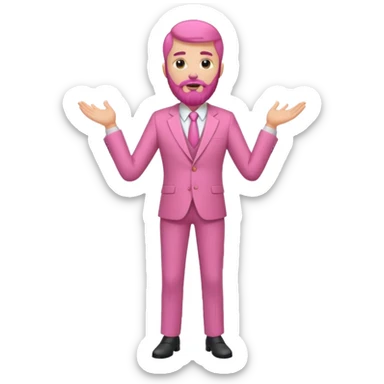 pink bearded man full body sticker