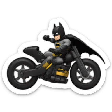 Batman dashing with batbike sticker