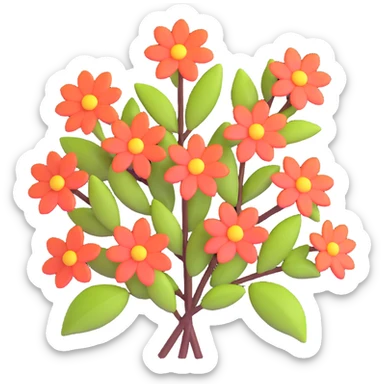flowering shrub with blossoms sticker