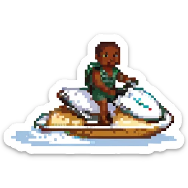 black man on a jet ski sticker