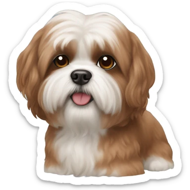 A shitz bichon redish brown dog sticker