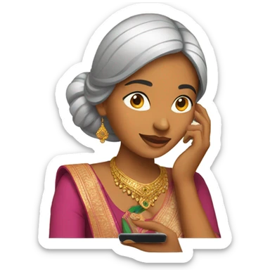 indian women on smartphone sticker