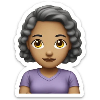 Light skinned girl with arms crossed sticker