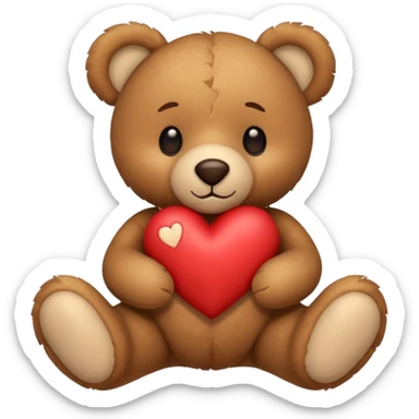 Teddy with heart on the side sticker