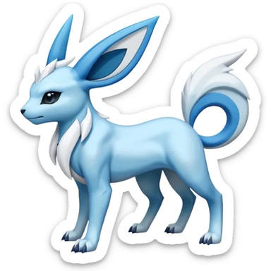 Glaceon-Samurott-Absol-Fakémon-hybrid-creature (full body)  sticker