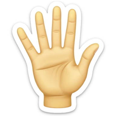 hand needs not be deformed.  NORMAL yellow hand holding up 4 fingers with thumb crossed on palm sticker