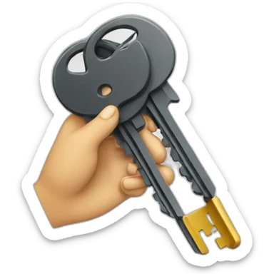 keys holding in hand sticker