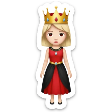 Emoji da Rainha Vermelha da História Alice no país das maravilhas de corpo inteiro  sticker