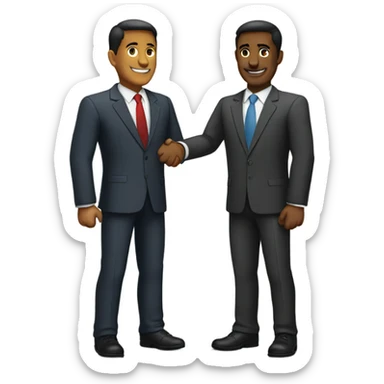two business man shaking hands sticker