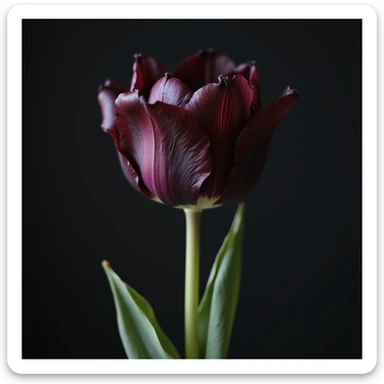 realistic goth tulip with black petals bouquet arrangement, photorealistic style sticker