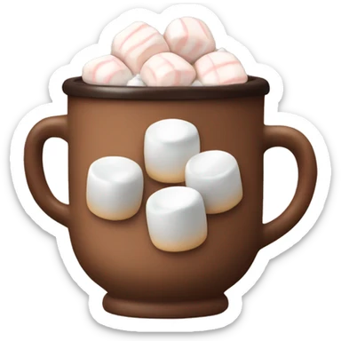 Mug of Hot cocoa with marshmallows in it sticker