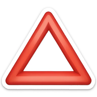 generate an emoji which is a red triangle with red edg sticker