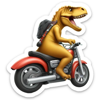 Dinosaur on motorbike sticker