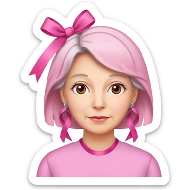 Mature Women with pink ribbons sticker