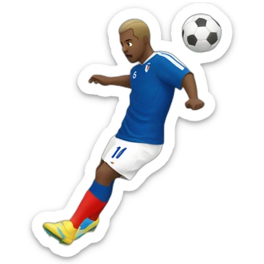 White French football player shooting the ball sticker