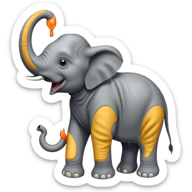 elephant with no legs in pain sticker