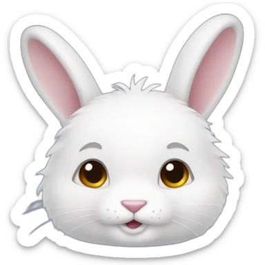 White Furred Rabbit sticker