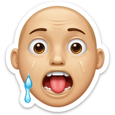 Guy drooling saliva coming out of mouth sticker