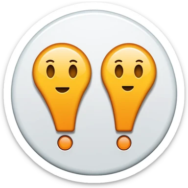 2 exclamation marks in a circle with white colour and its background in light blue colour sticker