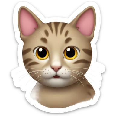 cat with hearts around its head sticker