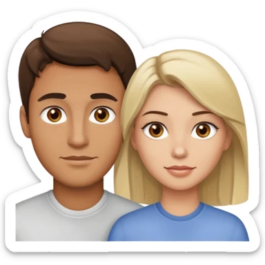 Light brown brunette man having sex with white blonde woman hazel eyes  sticker