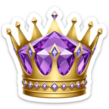 purple diamond crown with a gold base sticker