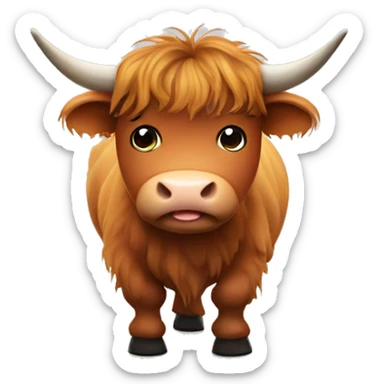 Fatty scottish highland cow sticker