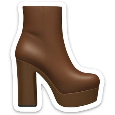 Brown platform heeled boots sticker