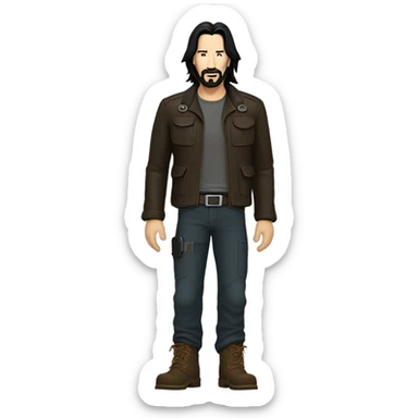 Keanu Reeves in an adventurer outfit sticker