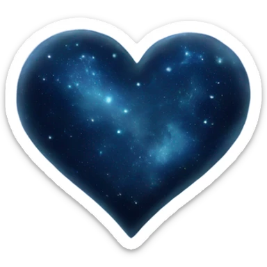 Blue galaxy heart sticker