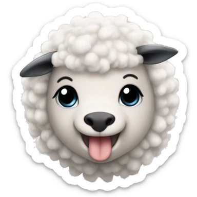 Lamb And shark combined but super cute and fluffy  sticker