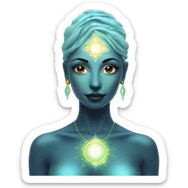 Pleiadian radiant glowing diva woman female third eye sticker