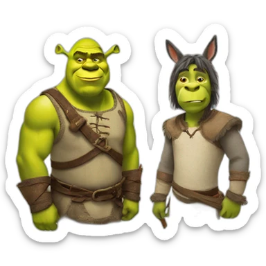 shrek and donkey sticker
