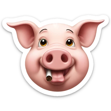 Pig smoking a cigarette  sticker