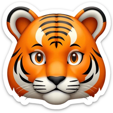 thinking tiger face with question mark for Twitch emote sticker