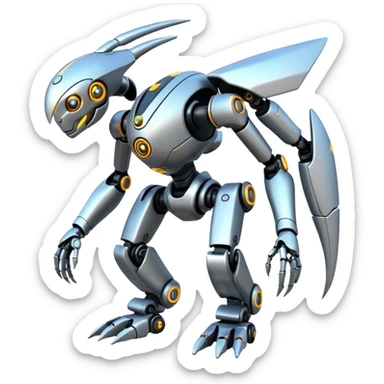 Modern Cyber Lombax-Fakémon-creature, full body sticker