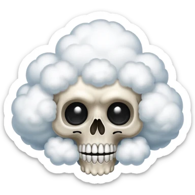 Cloud on skul facing surprised  sticker