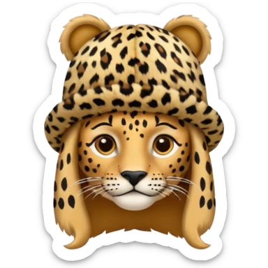 leopard print hat sticker
