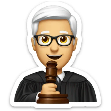 A JUDGE HOLDING A GAVEL sticker