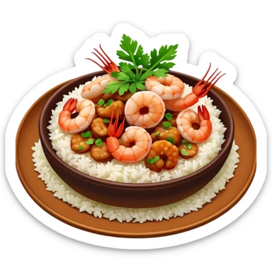 Thai tamarind shrimp dish with Jasmin rice sticker