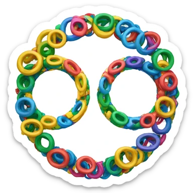 olympic rings made up of the letters GQSC sticker