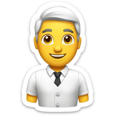 Waiter greets customer  sticker