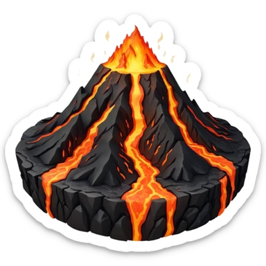 Volcano Planet – lava rivers and erupting peaks sticker