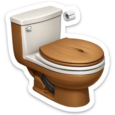 Top down view of a toilet with hair in the water sticker
