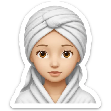 Face care girl and head covered with towel sticker