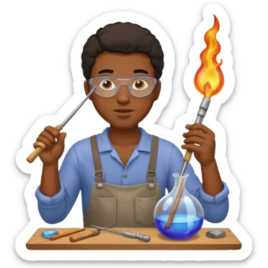 Glass Blower black man sticker