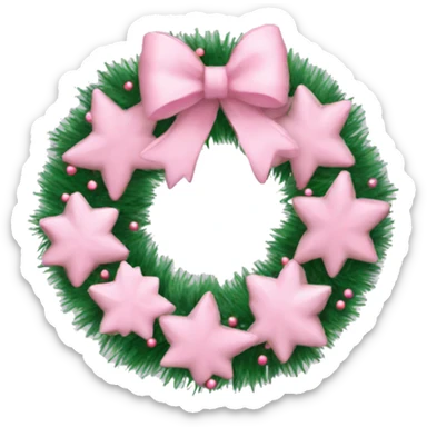 baby pink christmas wreath sticker