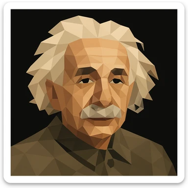 Turn the figure in this picture to an avatar. Low-poly flat style. Pure black background sticker