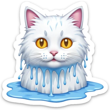 Cat with splashing white dripping paint sticker