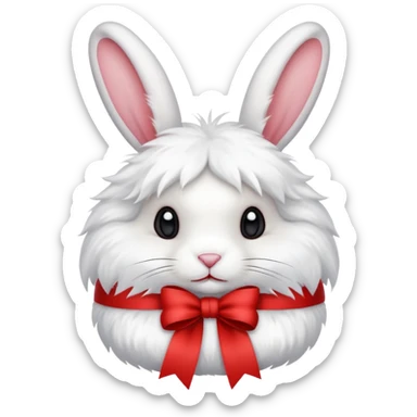 Red ribbon rabbit sticker